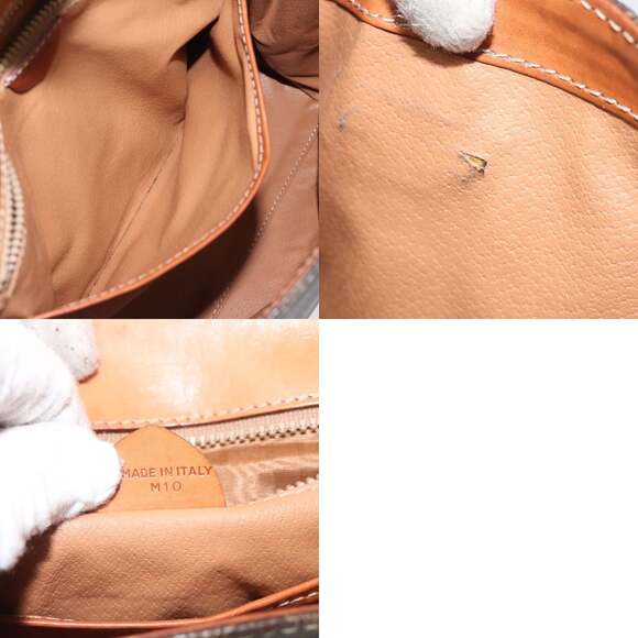 CELINE Macadam Canvas Hand Bag Pvc Leather Brown Gold - Picture 13 of 13